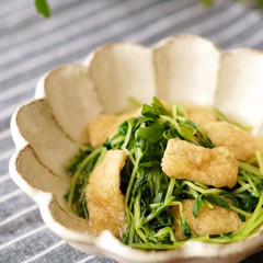 豆苗と油揚げの煮びたし