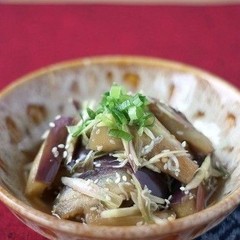 なすとみょうがのじゃこごま酢あえ