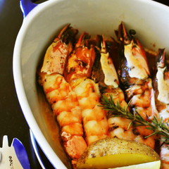 オーブンで 海老のマリネグリル
