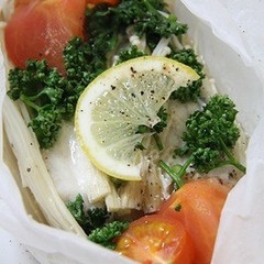 クッキングシートでカジキマグロの蒸し焼き