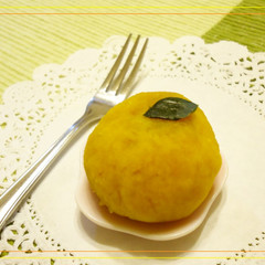 茶巾かぼちゃの和菓子のような塩甘蜜柑