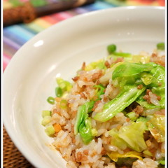 春キャベツと挽肉の炒飯