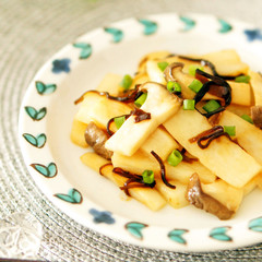 長芋とエリンギの塩昆布バターソテー