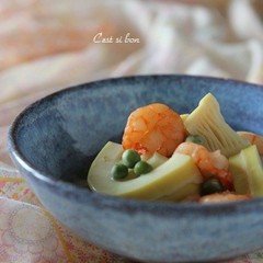 筍と海老とグリーンピースの煮物