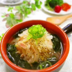 W大根の食べるナンプラースープ