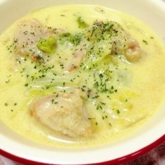 白菜とチキンのカレークリーム煮