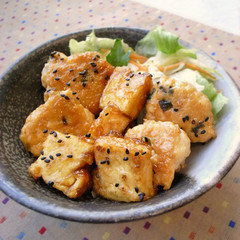 ふんわりつくねと厚揚げの甘辛焼き