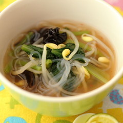 酸味と辛味のきいた春雨ス～プ