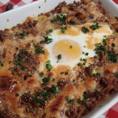 キャベツとひき肉の簡単あつあつ焼きカレー