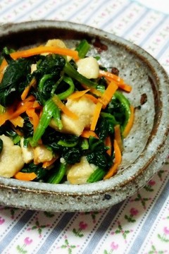 優しい味 お麩とほうれん草のおひたし
