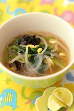 酸味と辛味のきいた春雨ス～プ