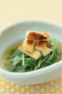 水菜の煮浸し こんがり油揚げ添え