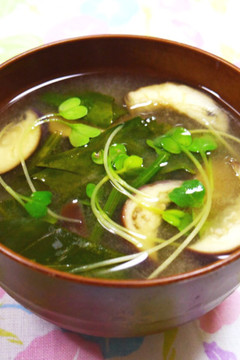 ナスとほうれん草のお味噌汁
