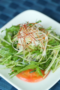 こんにゃくとお野菜のピリ辛酢和え