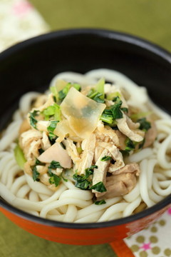 ほっこりあったか七草入り鶏ももあげうどん