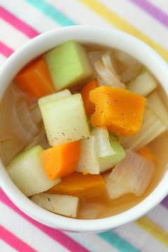 夏野菜たっぷり サイコロスープ
