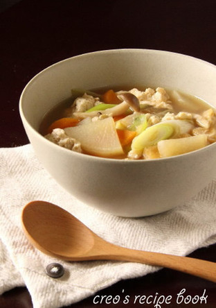 くずし豆腐のけんちん汁風スープ