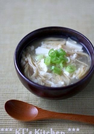 豆腐とえのきのかき玉スープ