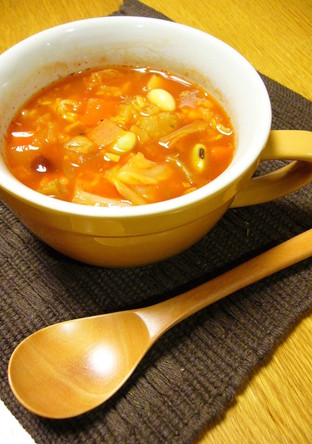 雑穀米使用 具だくさんトマトスープ
