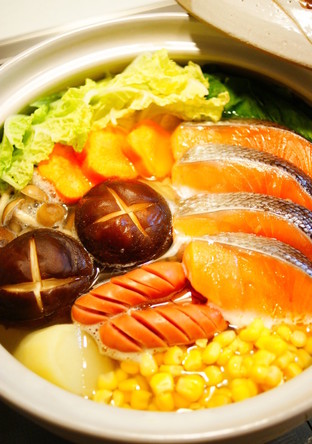 鮭と野菜の塩バター鍋