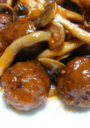 肉団子ときのこの甘酢あんかけ
