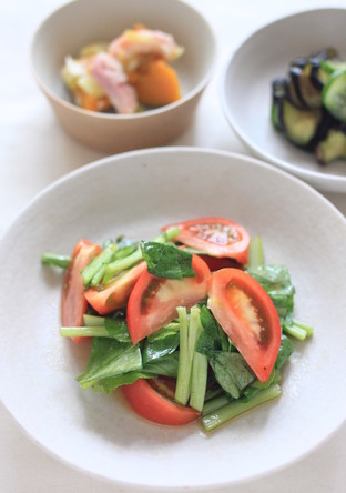 小松菜とトマトの和風サラダ