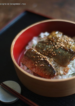 秋刀魚の蒲焼 紫蘇丼