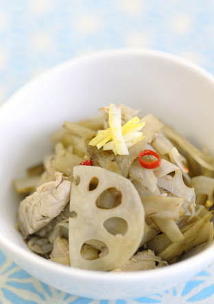 柚子香る❦鶏肉入り根菜のきんぴら