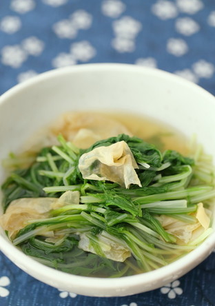 水菜とゆばのさっと煮