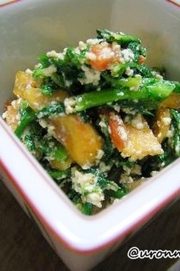 和食の定番 春菊と柿の白和え