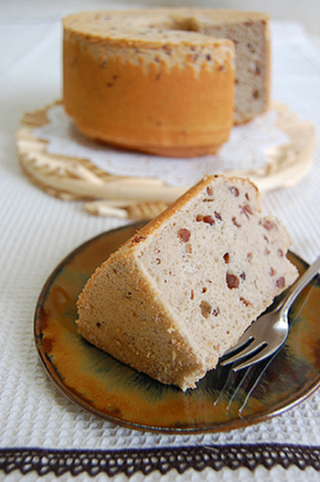 ノンオイル 小豆シフォンケーキ