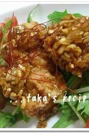 鶏のから揚げ ねぎ黒酢ソース