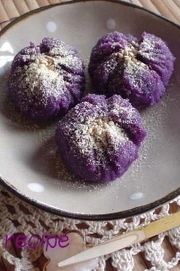 和スイーツ 紫芋の菖蒲きんとん