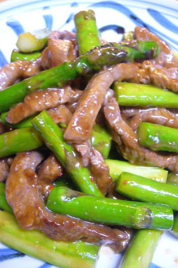 簡単 牛肉とアスパラの中華炒め