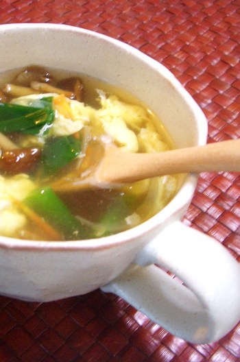 なめこと卵の中華スープ