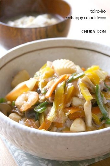 野菜たっぷり 合わせ調味料で中華丼