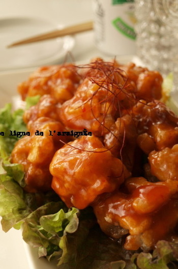 ふわっサクッ 豚レンコンのピリ辛甘酢あん