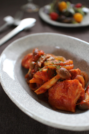 生鮭ときのこのトマト煮