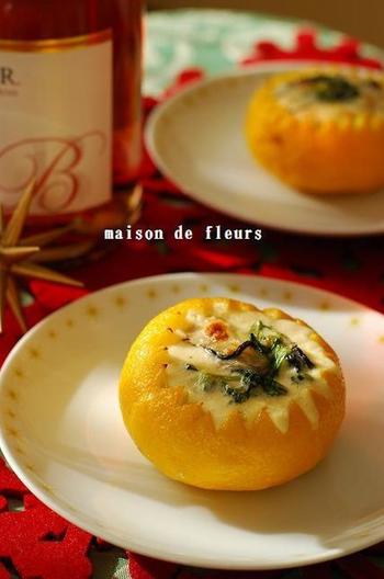 柚子釜の牡蠣グラタン