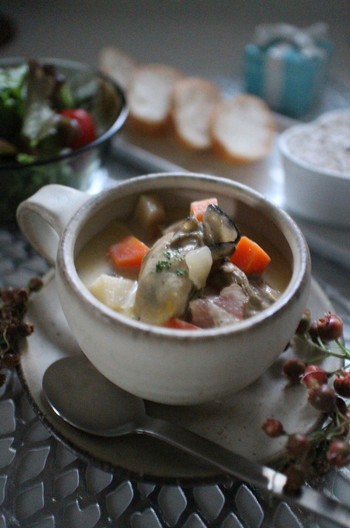 牡蠣のチャウダー