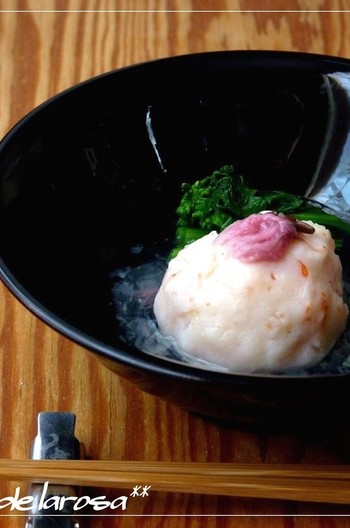 おもてなしに 海老しんじょうの桜あんかけ