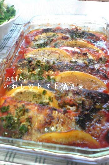 オーブンでいわしのトマト焼き