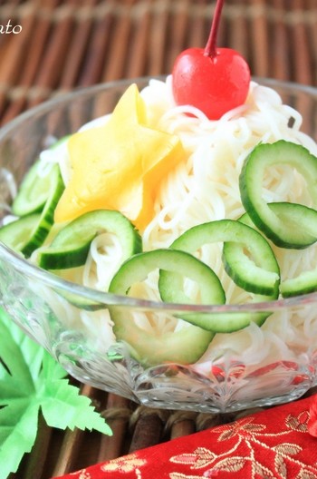 七夕 食べるラー油でチャイナそうめん