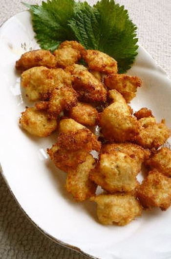 鮭缶と豆腐のさくふわ揚げ