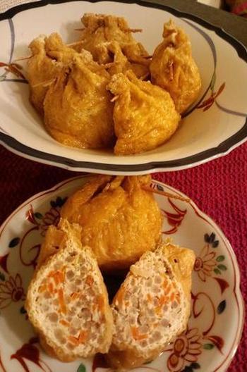 もやしと鶏ひき肉の袋煮