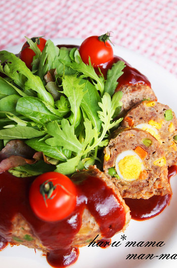 クリスマスにリースミートローフ