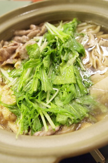 水菜使い切り 豚肉と大根のはりはり鍋