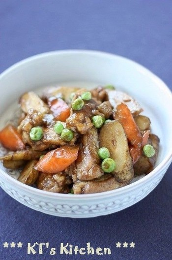 鶏肉とゴボウのハニーバルサミコソテー