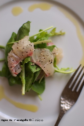 真鯛の漬けサラダ