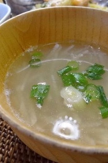 千切り長芋のとろとろ中華スープ